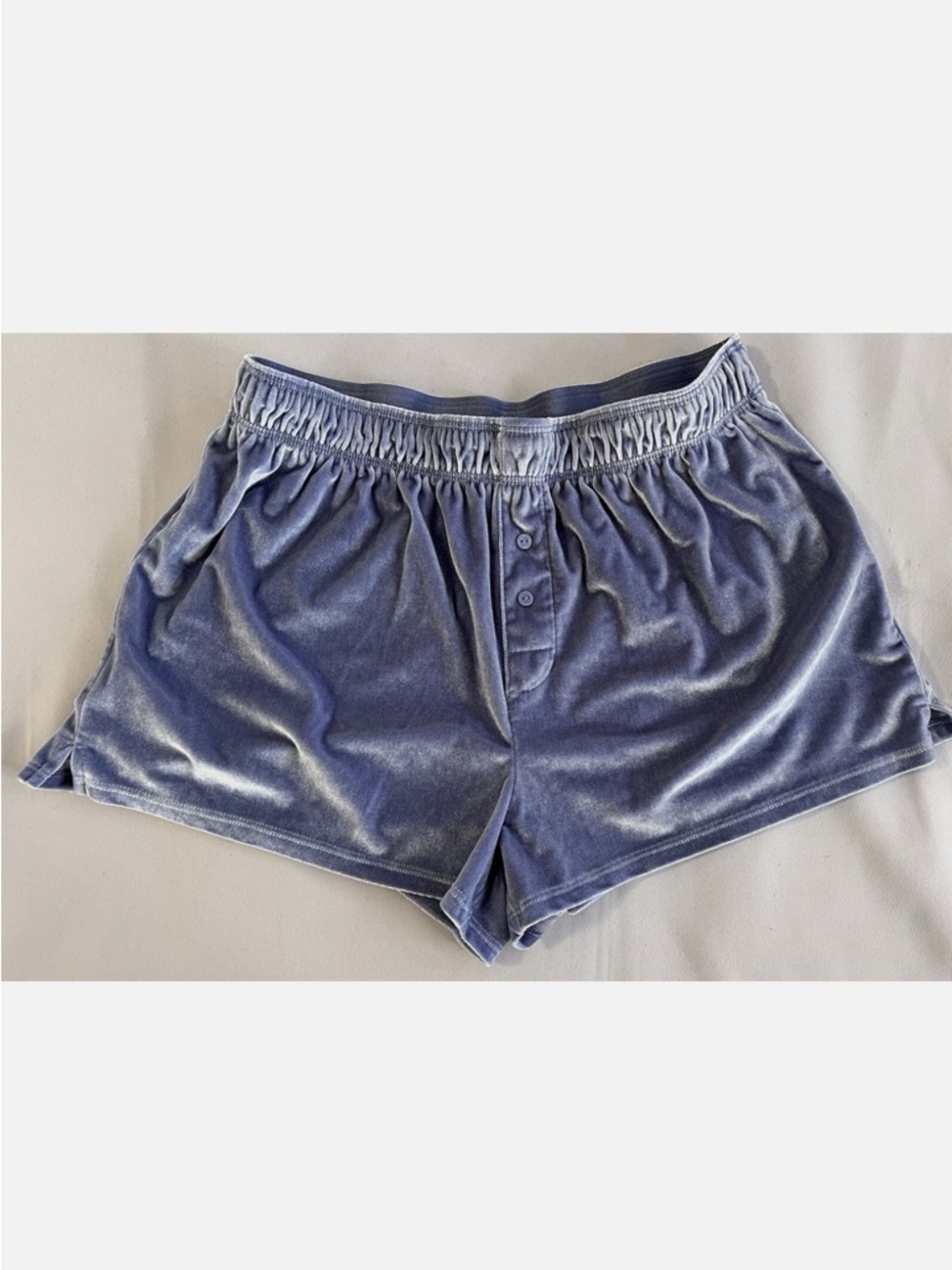 PINK Victoria's Secret Light Blue Velvet Lounge Shorts